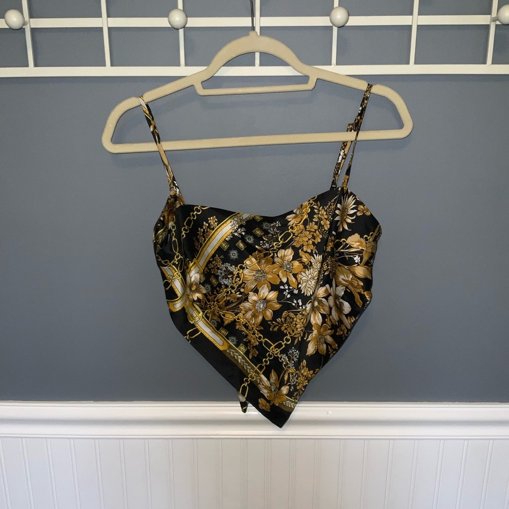 NWOT Satin Scarf Top